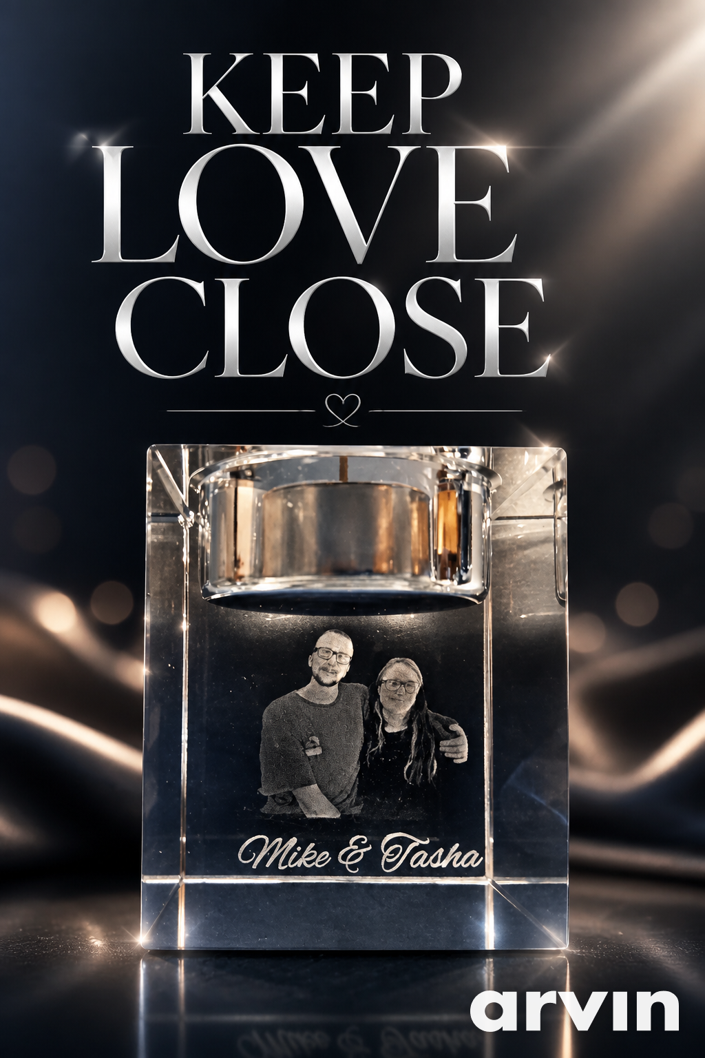 3D Crystal Photo engraved