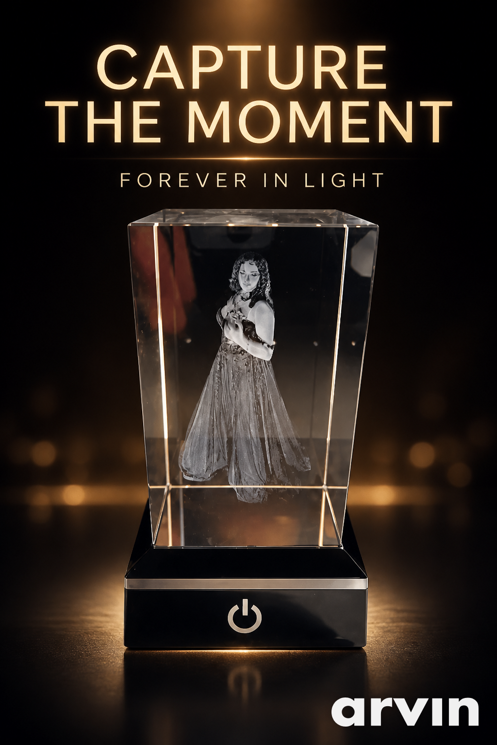 3D Crystal Photo engraved