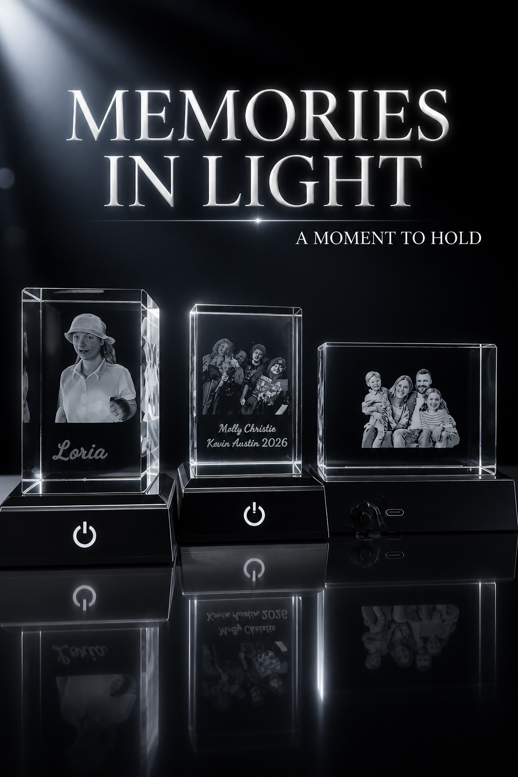 3D Crystal Photo engraved