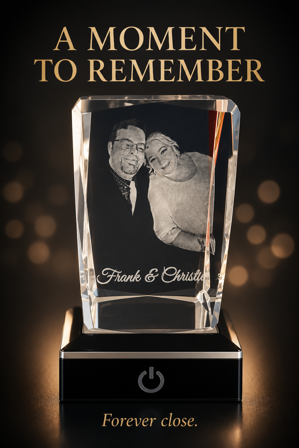 3D Crystal Photo engraved