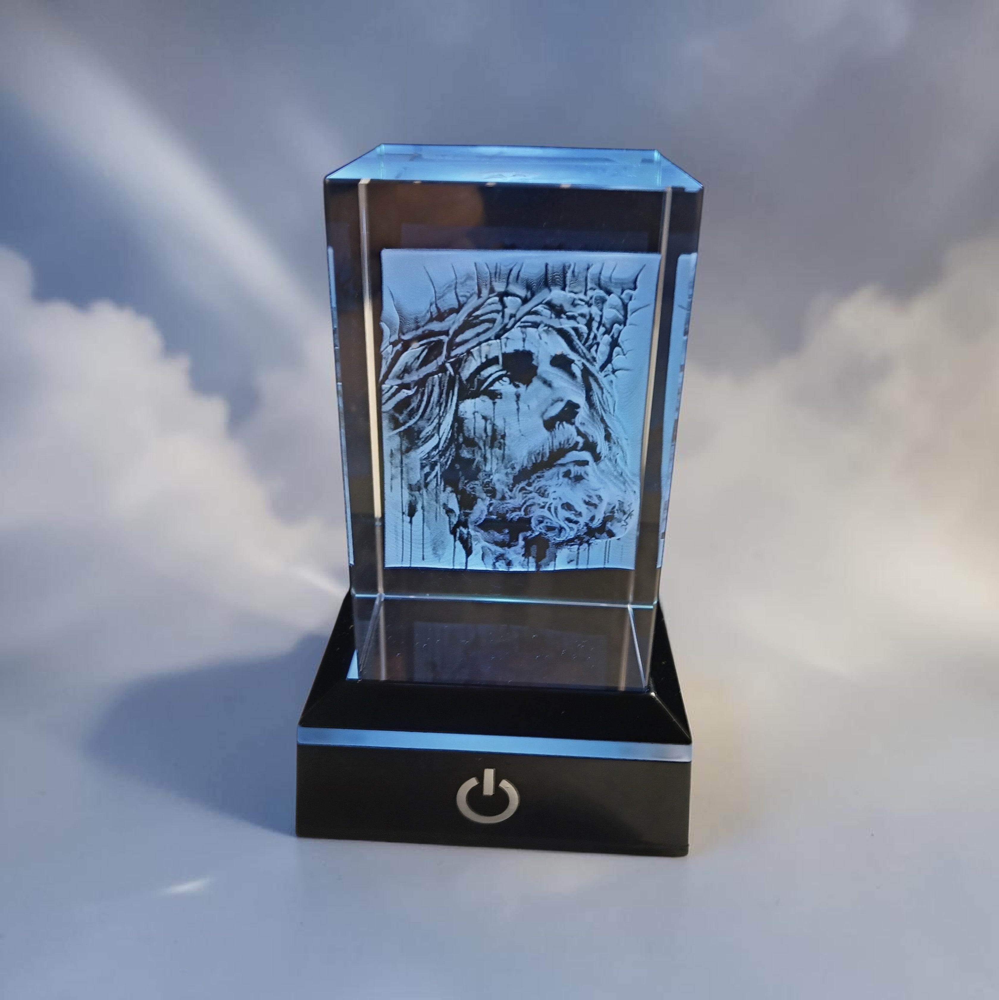 3D Photo engraved Crystal Necklace