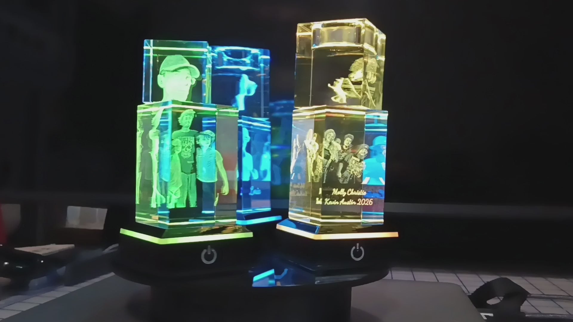 3D Crystal Photo engraved